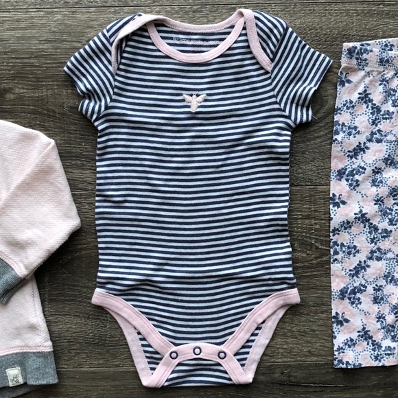 Burt’s Bees Baby Girl 3-Piece Set, 3-6 and 6-9 M - Picture 5 of 12